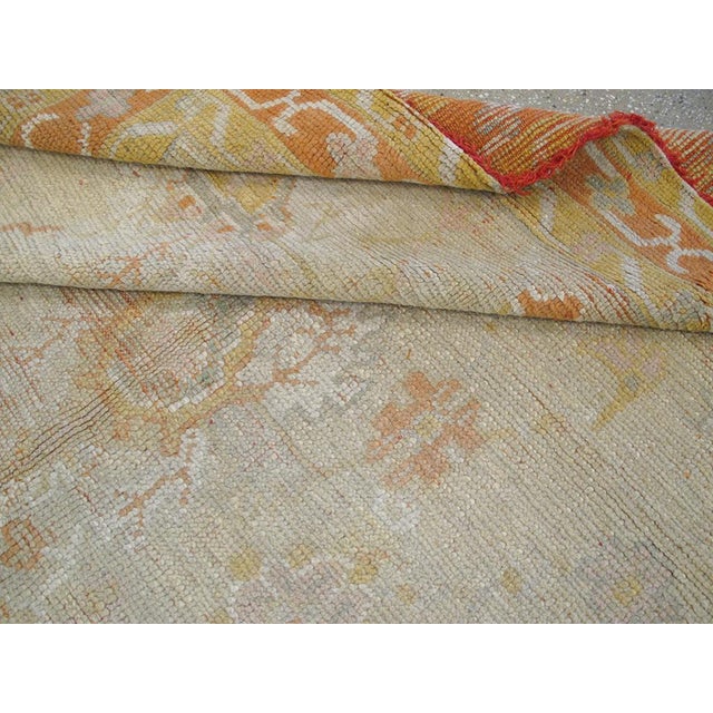 Galerie Shabab Collection Early 20th Century Handmade Turkish Oushak Gallery Carpet For Sale - Image 9 of 10