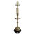 1970s Brass Candlestick Lamp With Carved Wood Base For Sale