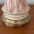 Pink Vintage Mid-Century Tall Ceramic Pink Floral Toile Pattern Lamp W/ Gold Accents For Sale - Image 8 of 10