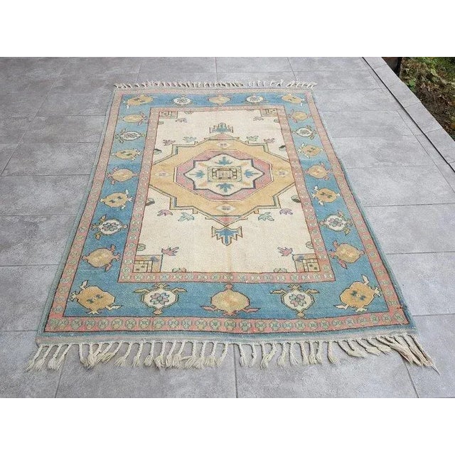 1960s Floral Design Wool Area Rug For Sale - Image 11 of 11