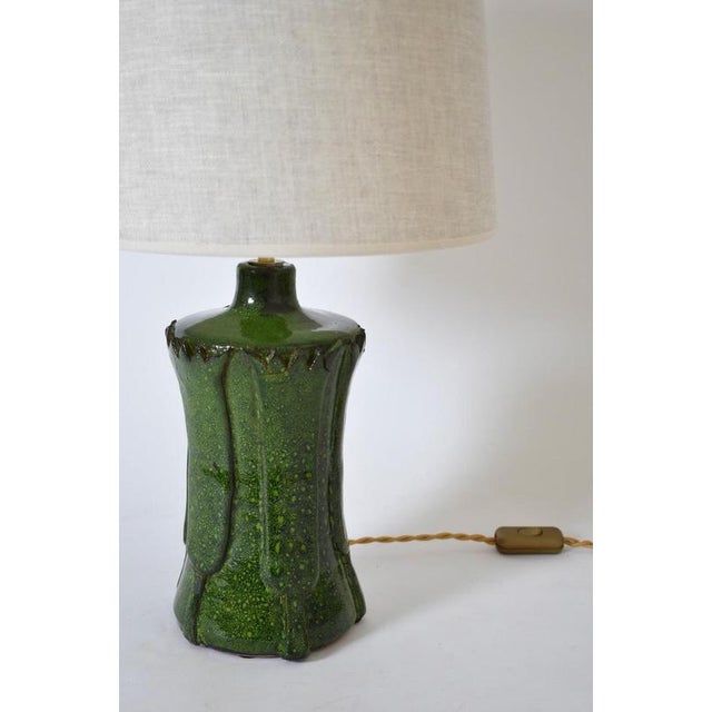 Contemporary Kasaï Nilo Green Ceramic Lamp by Barracuda Interiors For Sale - Image 3 of 6