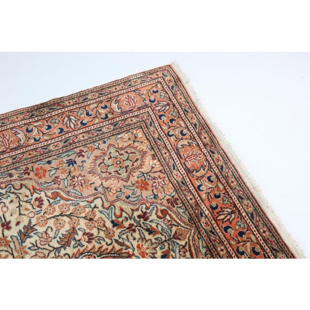 Vintage Kayseri Medallion Rug, Hand-Knotted Wool on Cotton -4' X 6' For Sale In Tampa - Image 6 of 13