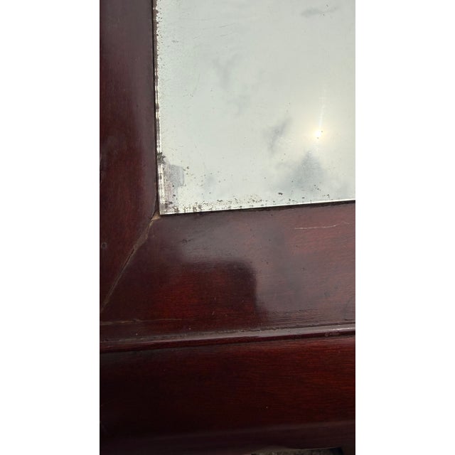 Antique Louis XV Revival Carved Mahogany Desk With Mirrored Top For Sale - Image 9 of 17