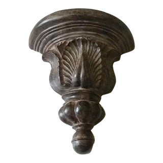Vintage Acanthus Leaf Resin Wall Corbel Sconce Shelf For Sale