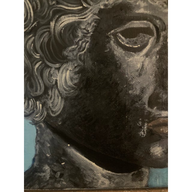 Mediterranean Original Acrylic Painting of a Greek Athlete on Gessoboard For Sale - Image 3 of 7