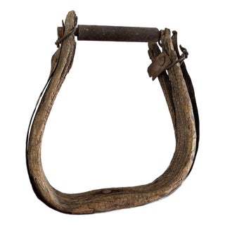 1880s Antique Western Horse Saddle Stirrup, Single For Sale