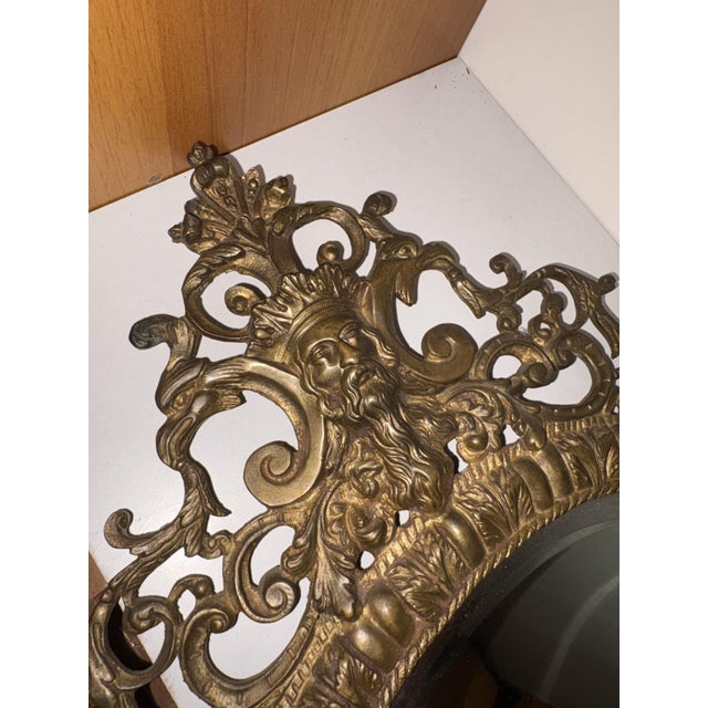 Antique Napoleon III Bronze Mirror, 1950 For Sale - Image 10 of 12