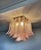 Metal Murano Ceiling Chandelier | 32 Pink Glass and Lattimio Petals in a Contemporary | Mid Century Style For Sale - Image 7 of 11