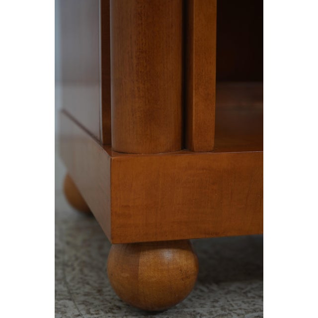 Brown Pair Hickory White 1 Drawer Tiger Maple Inlaid Nightstands For Sale - Image 8 of 18