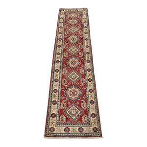 Kazak Runner 2′ X 7’10” Red Wool Tribal Hand-Knotted Oriental Rug