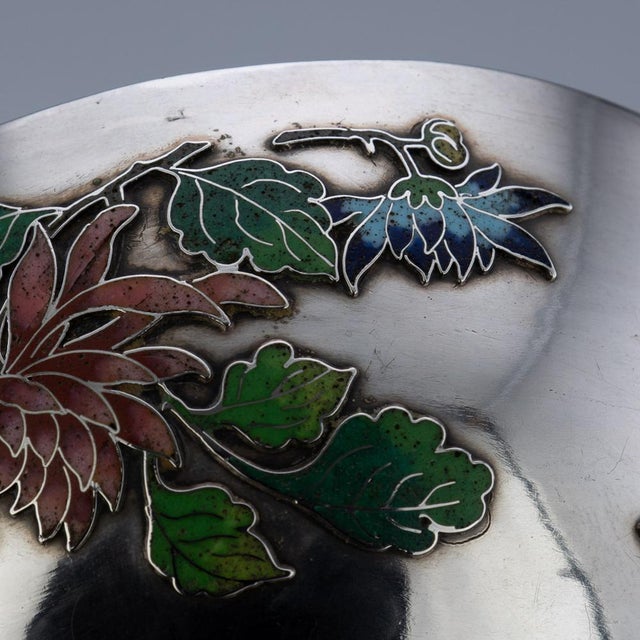 19th Century Chinese Export Solid Silver & Enamel Bowl by Wang Hing, 1890s For Sale - Image 15 of 18
