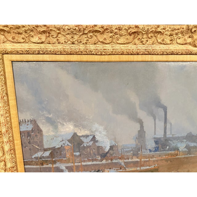 Blue Monumental Paul Leduc Seine River Winter Paris Landscape C. 1911 For Sale - Image 8 of 18