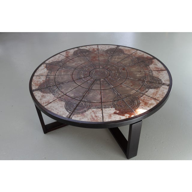 Danish Round Tiled Coffee Table by Ox-Art for Trioh, 1970s For Sale - Image 11 of 18