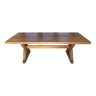 Matthew Cox Hand Made Solid Oak Trestle Table For Sale