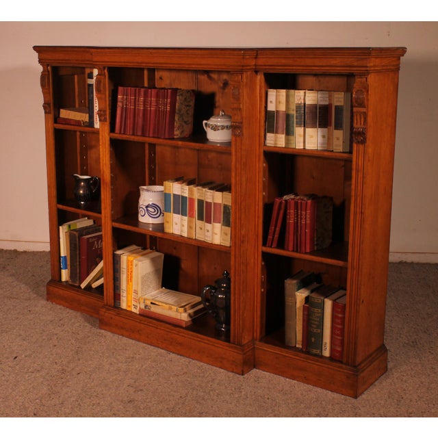 Antique Open Bookcase in Light Oak, 1800s For Sale - Image 11 of 13