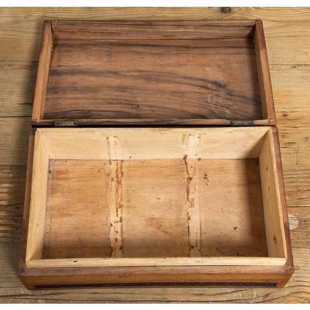 Brown Vintage Carved Wood Lidded Box For Sale - Image 8 of 8