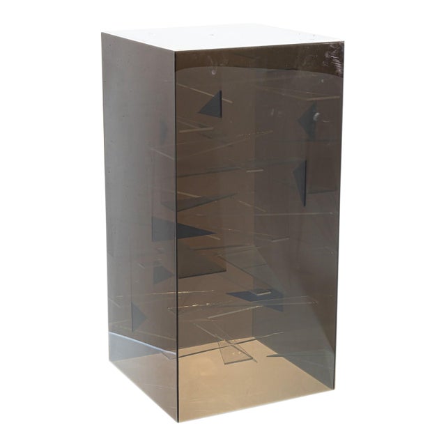 Vintage Lucite Acrylic Postmodern Table Pedestal Sculpture For Sale