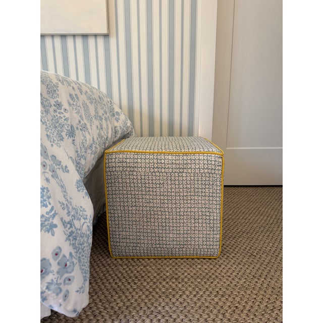 2020s Custom Upholstered Ottoman Stool For Sale - Image 5 of 5