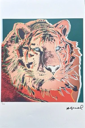 After Andy Warhol, Tiger on a Dark Background, 1980s, Lithograph