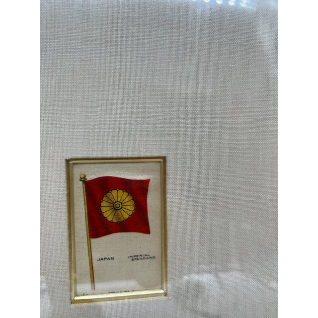 Sovereign Cigarettes "Imperial Standard" Japan Flag on Silk Framed Art For Sale - Image 4 of 6