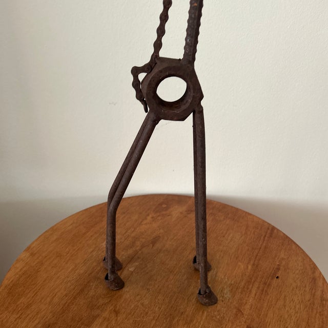 Mid 20th Century Vintage Iron Whimsical Handcrafted Rusted Giraffe Sculpture For Sale - Image 5 of 12