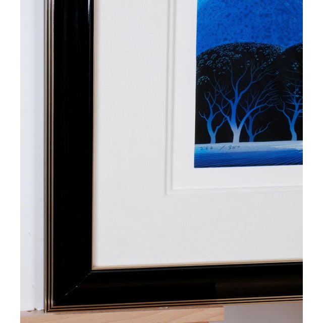 Wood 1992 Eyvind Earle "Blue Nocturne" Limited Edition 262/350 Hand Signed & Numbered Framed Serigraph With Certificate of Authenticity For Sale - Image 7 of 10