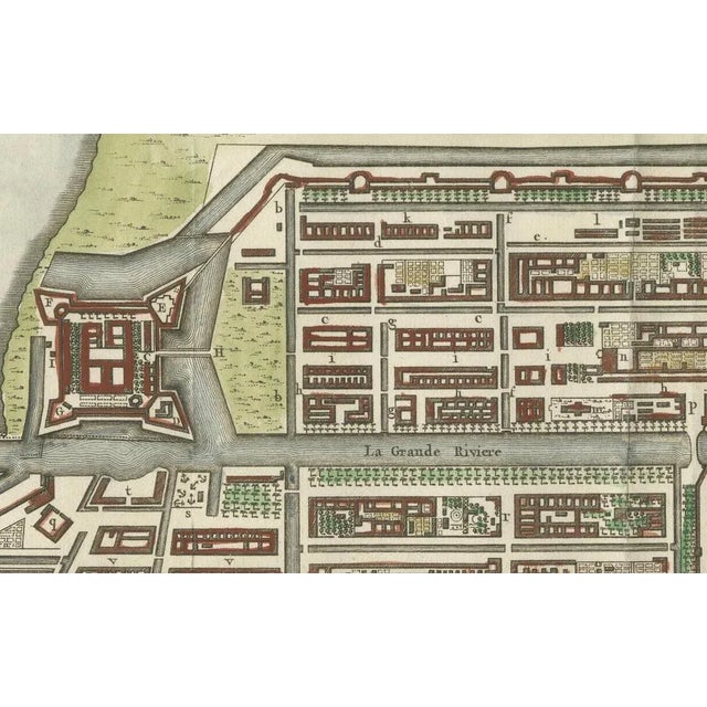 Jacques Bellin, Hand-Colored Plan of Batavia, 1750, Paper For Sale - Image 6 of 12