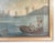 Oil painting on canvas depicting a coastal landscape with fishermen, boats, and castles. Mid-19th century period mid-19th...