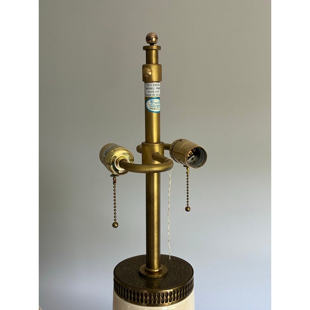 Ceramic Late 20th Century Pair of Decorator Italian Crackle Glaze Ceramic Lamps For Sale - Image 7 of 7