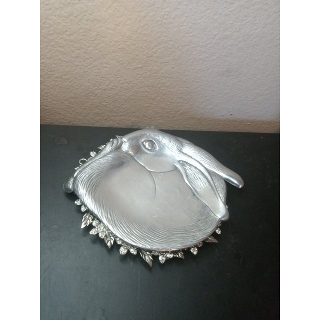 Gorgeous Arthur Court 1988 Pewter Bunny Plate For Sale In Dallas - Image 6 of 6