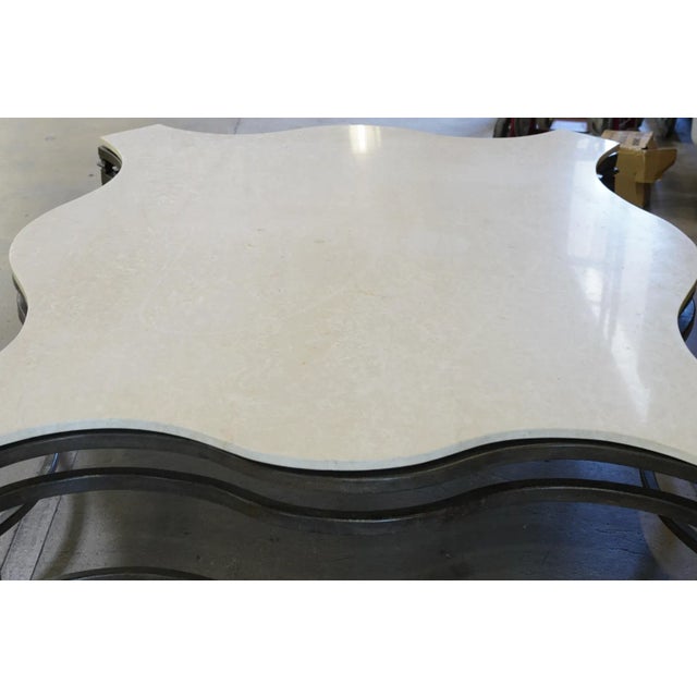 Coffee Extra Large Iron and Marble Top Coffee Table Bob Newhart Estate For Sale - Image 8 of 8