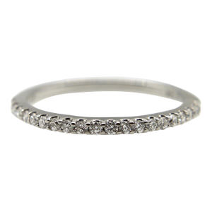 1990s 14k White Gold Half-Hoop Diamond Eternity Band