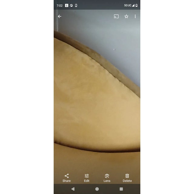 1970s Vintage Weidman Styled Suede Carmel Serpentine Sectional Sofa For Sale In Philadelphia - Image 6 of 6