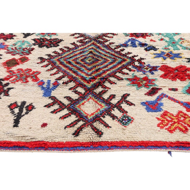 Berber Tribes of Morocco Vintage Azilal Boucherouite Moroccan Rug, 06'00 X 08'11 For Sale - Image 4 of 10