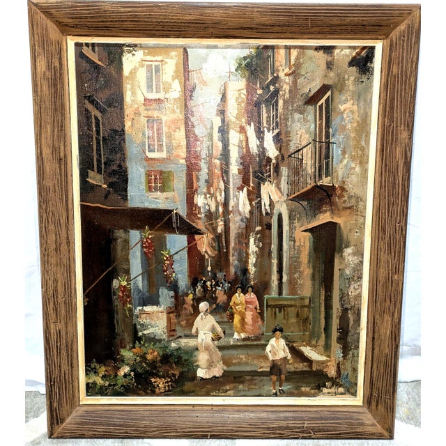 Mid 20th Century European Street Scene Oil Painting Attributed to Antonio DeVity For Sale - Image 12 of 12