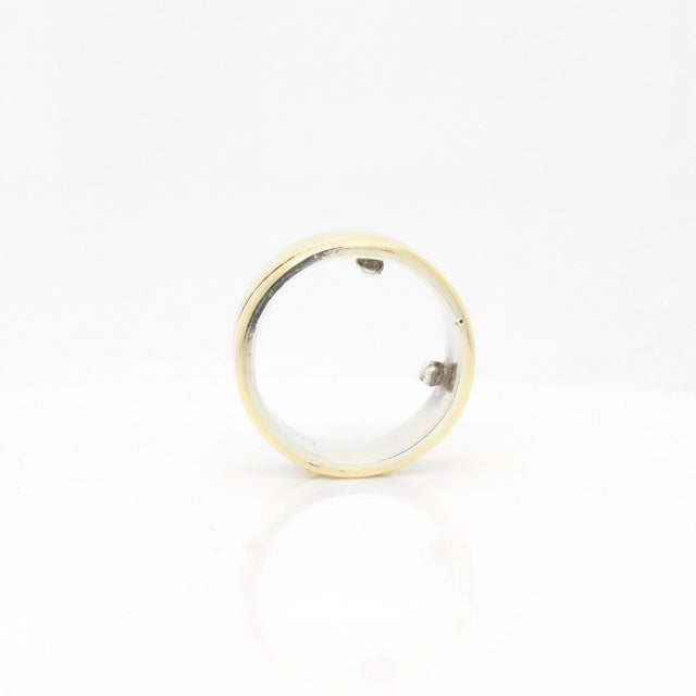 Vintage Mid-Century Modernist Paul Lobel Mixed Metal Gold/Silver Cigar Band Ring For Sale - Image 10 of 13