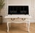 Vintage French Provincial Inlaid Secretary Desk-White Painted Finish- Drop-Front Writing Desk For Sale - Image 4 of 6
