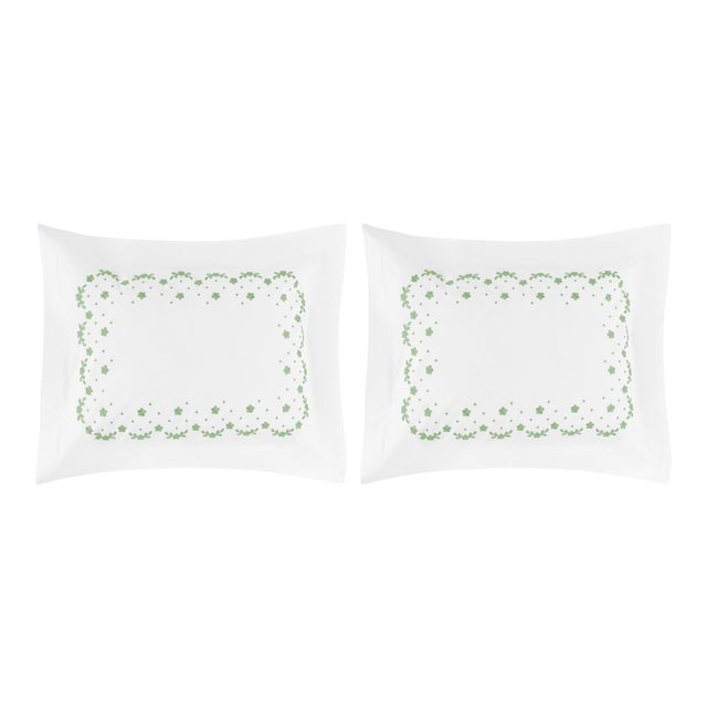 Meadow Standard Sham in Green - a Pair For Sale