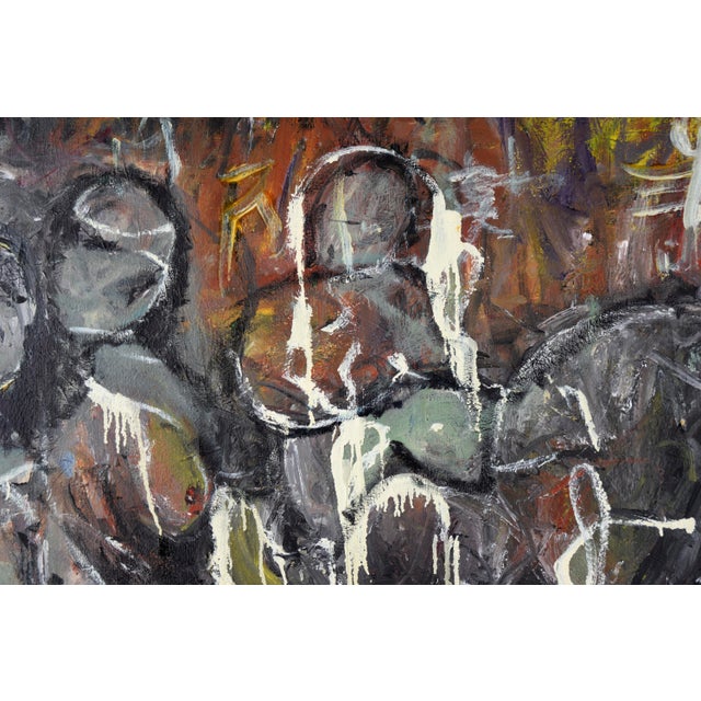 1990s Large Scale Neo-Expressionist Figurative Composition in Oil by Daniel David Fuentes For Sale - Image 5 of 9