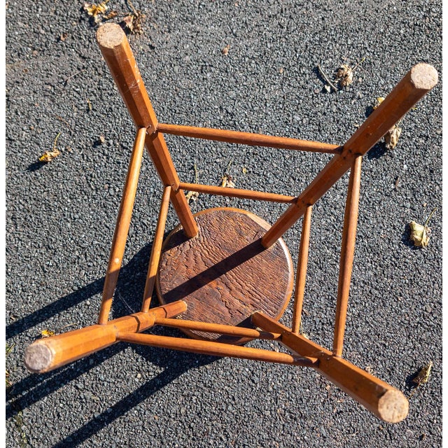 19th Century American Windsor Style Tall Stool or Pedestal Stand For Sale - Image 13 of 15