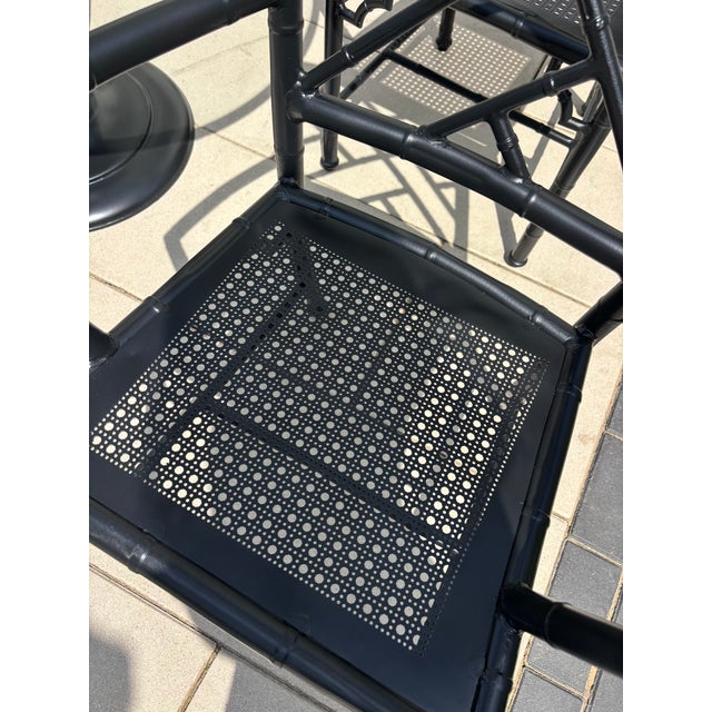 Vintage Restored Chinoiserie Patio Dining Set by Meadowcraft For Sale - Image 9 of 16