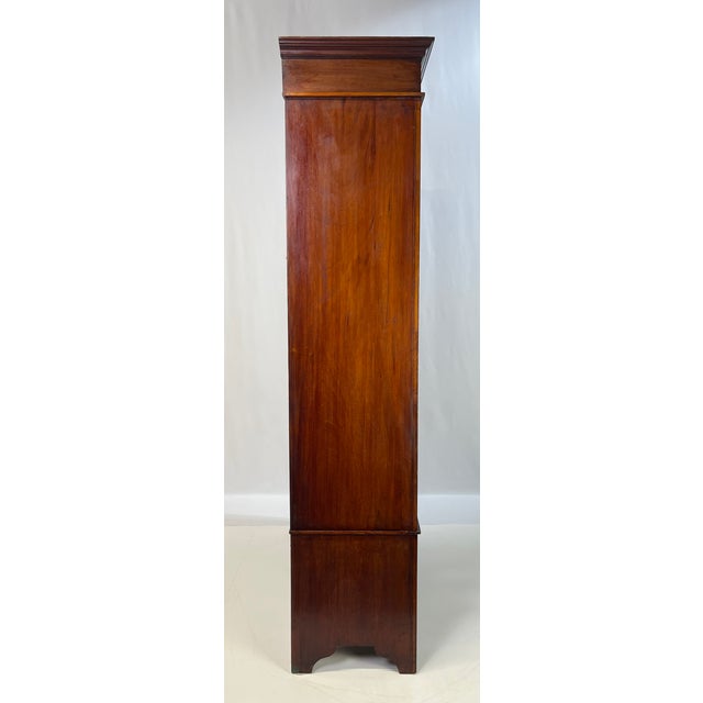 Early 20th Century English Edwardian Style Inlaid Mahogany Wardrobe With Beveled Oval Mirror For Sale - Image 12 of 16