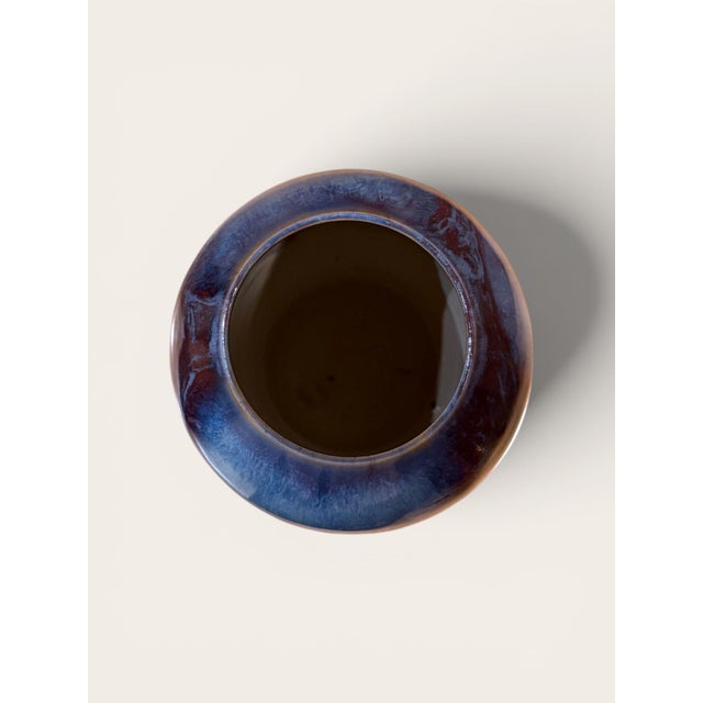 Contemporary Gene Farkus Ceramic Vase With Variegated Glaze For Sale - Image 3 of 4