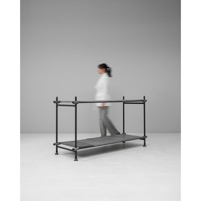 20th Century French Metal Console Table With Zinc Top For Sale - Image 4 of 18