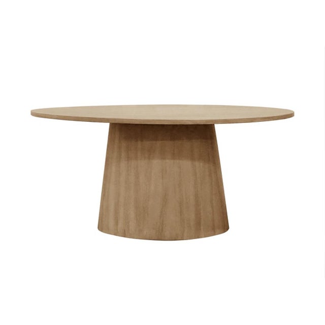 Contemporary Custom White Oak Pedestal Dining Table For Sale - Image 3 of 5