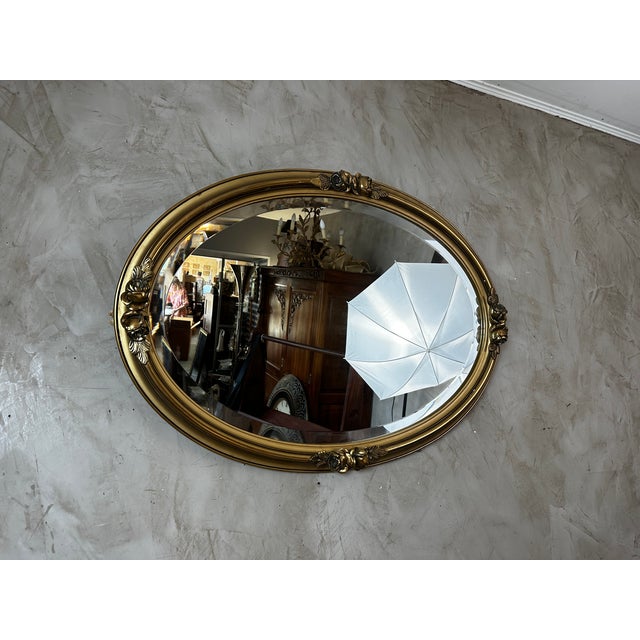 Gilded Wooden Mirror, 1950s For Sale - Image 6 of 10