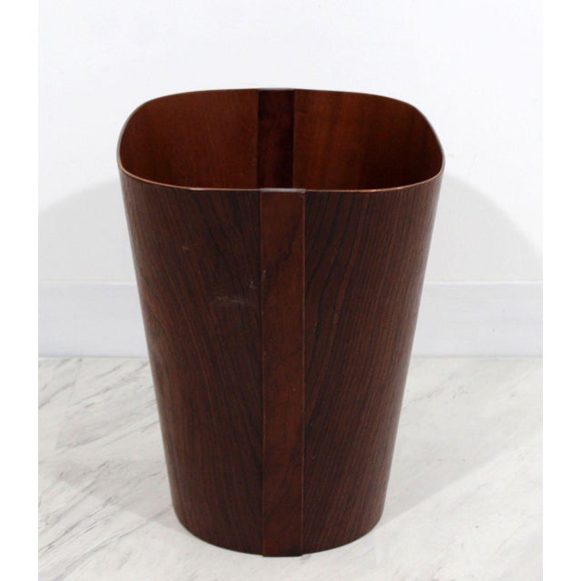 Mid Century Modern Small Wooden Wastebasket Trash Can Mobler Denmark 1960s