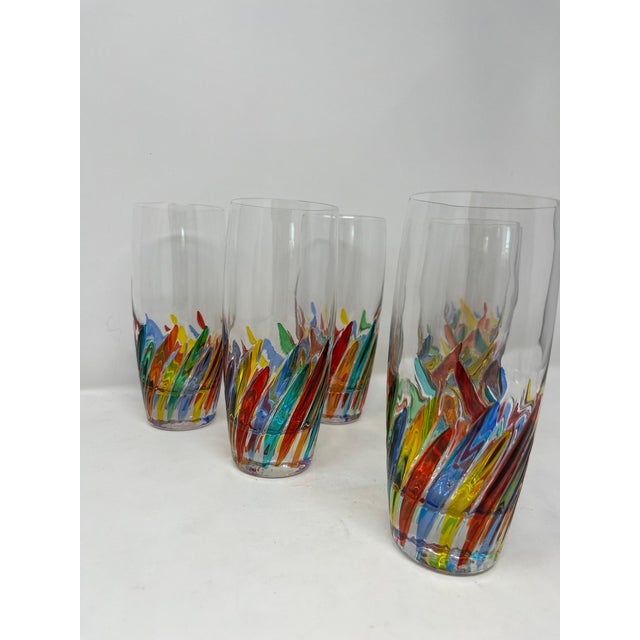 Set of 6 Venetian Water Glasses For Sale - Image 4 of 6