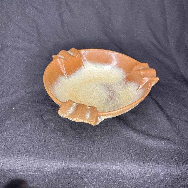Ceramic Studio Pottery Natural Tones Frankoma Ashtray For Sale - Image 7 of 8