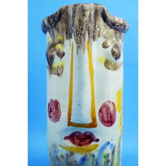 20th Century Cubist Anthropomorphic Vase attributed to Guido Gambone for Cas Solimene Vietri, 1940s For Sale - Image 13 of 18